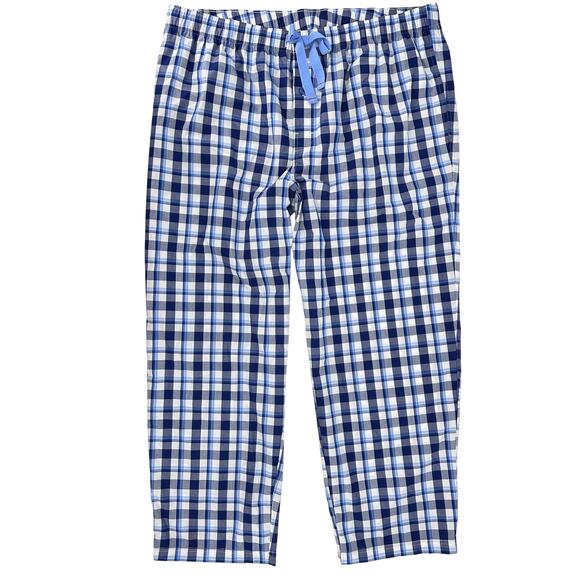 Roundtree & Yorke Blue Plaid Check Pajama Lounge Pants Men's Size 4XB - Picture 2 of 6
